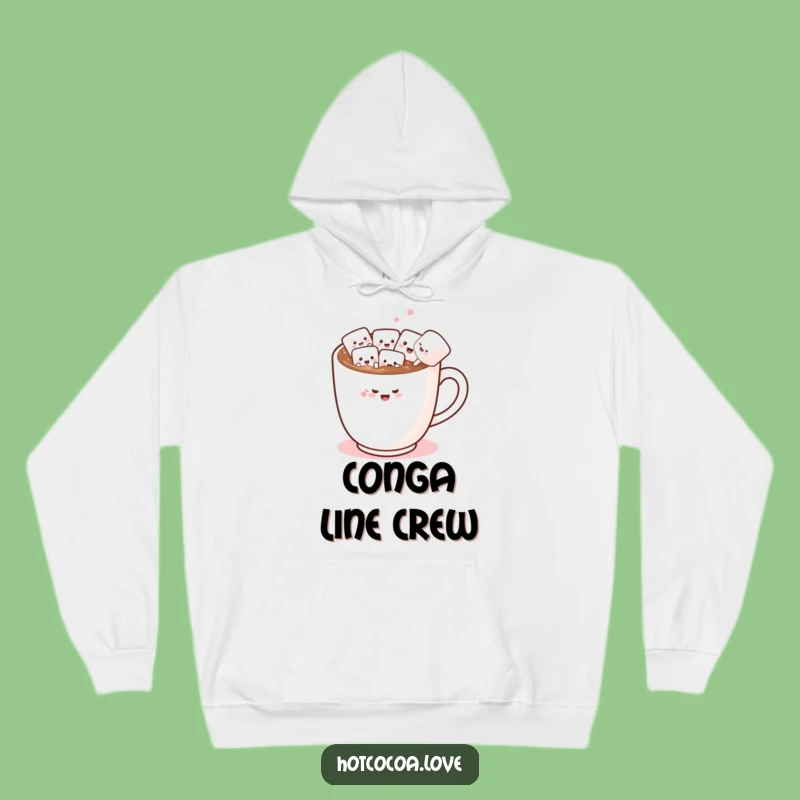 Funny Marshmallow Conga Line Hoodie: Cozy & Humorous Winter Warmth Gift!