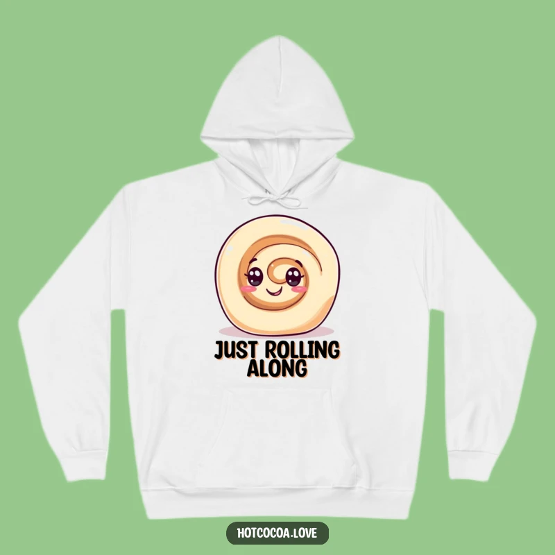 Funny Cinnamon Roll Hoodie - Cozy Gleeful Swirl Eyes Sweatshirt