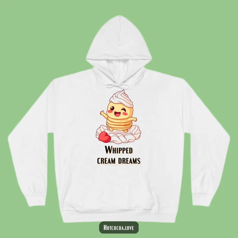 Cozy Funny Pancake Whipped Cream Leap Hoodie: Warmth and Whimsy