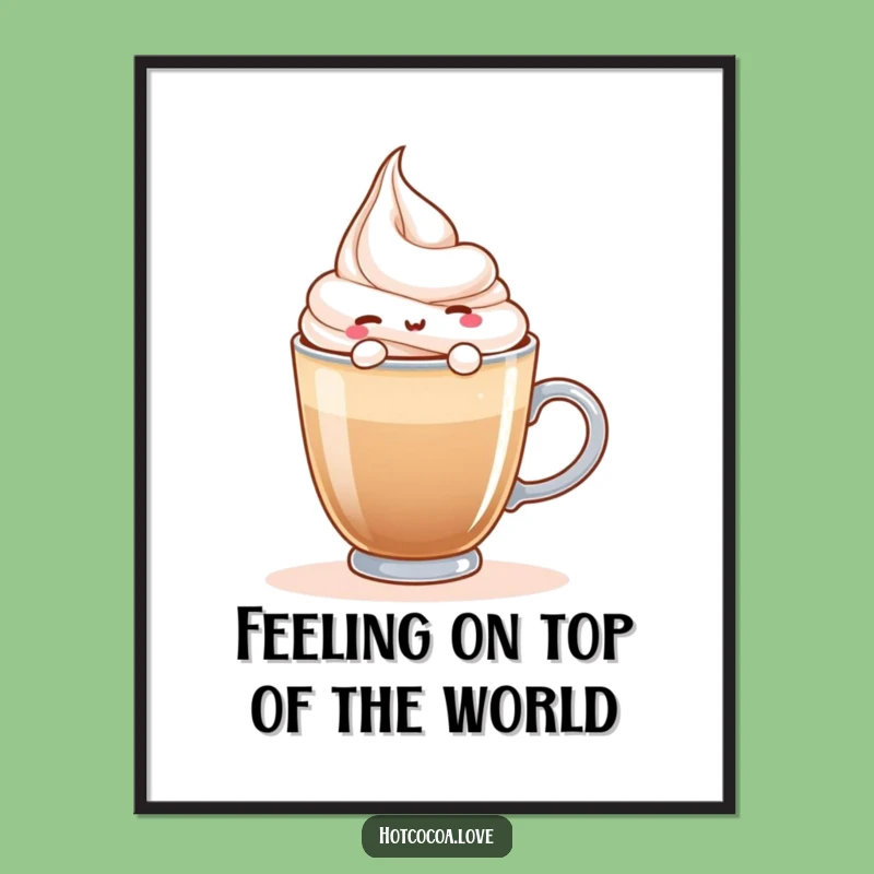 Funny Free Printable Wall Art: Whipped Cream Floating Downloadable Decor Gift