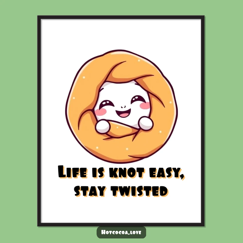 Free Printable Pretzel Knot Wall Art- Twisted Decor Funny Downloadable Art