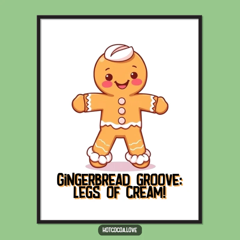Free Printable Wall Art: Whimsical Gingerbread Dancer, Downloadable Sweet Decor