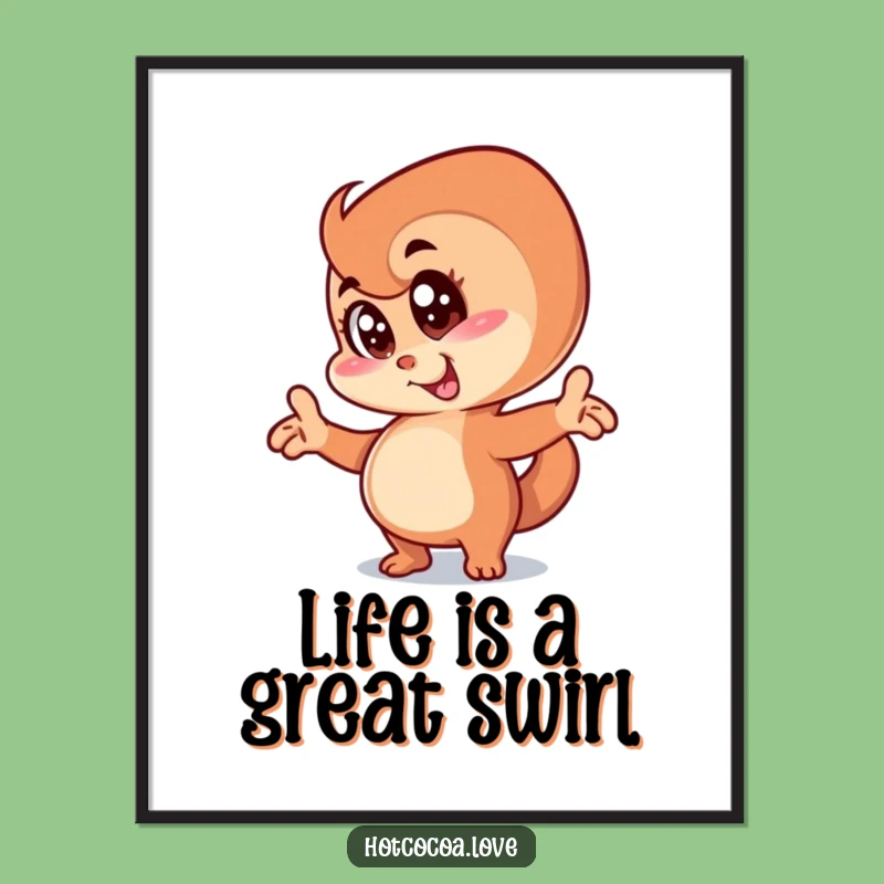 Funny Free Printable Wall Art: Goofy Cinnamon Swirl Character Downloadable Art