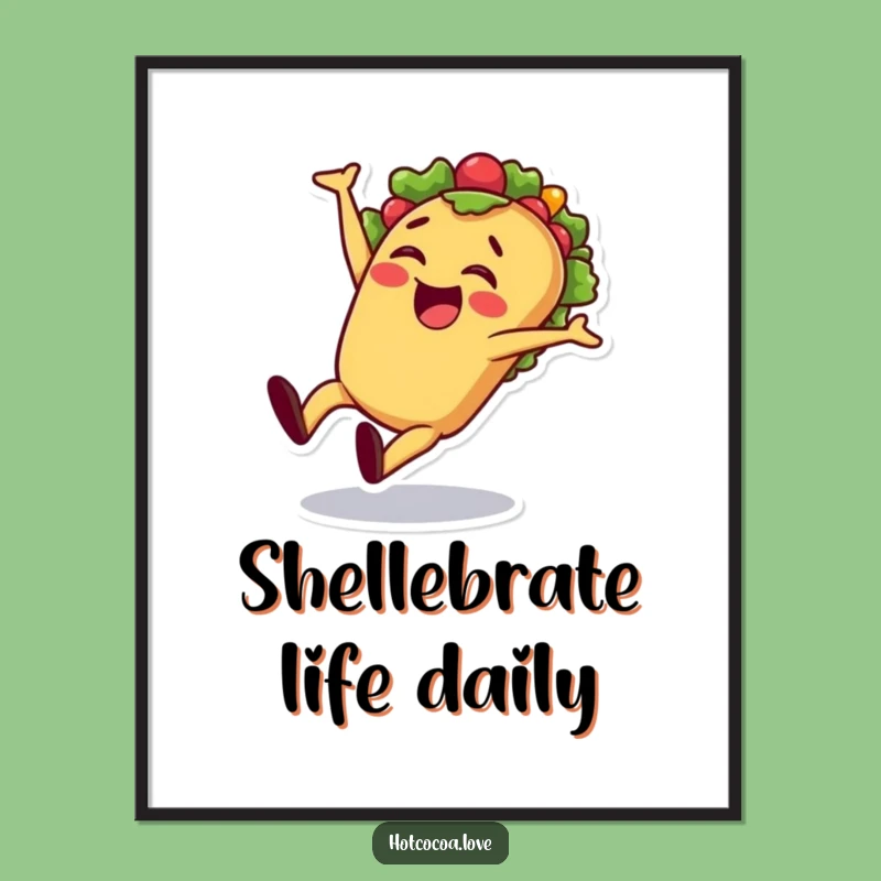 Funny Free Printable Wall Art: Taco Cartwheel, Quirky Downloadable Decor