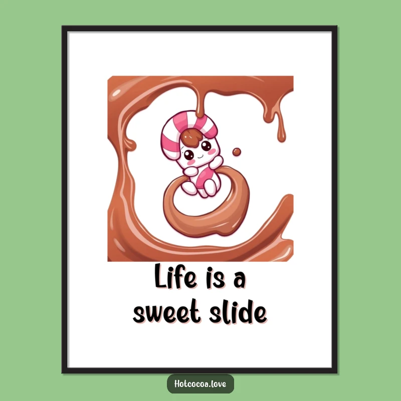 Funny Free Printable Wall Art: Candy Cane Sliding Downloadable Decor Gift