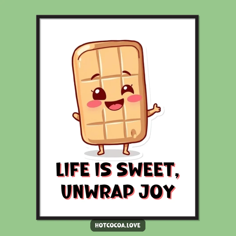 Free Printable Chocolate Bar Wall Art- Wiggling Joy Decor Funny Downloadable Art