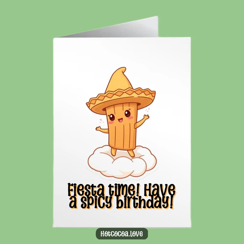Free Printable Birthday Card: Funny Cinnamon Dancer, Downloadable Fiesta Gift
