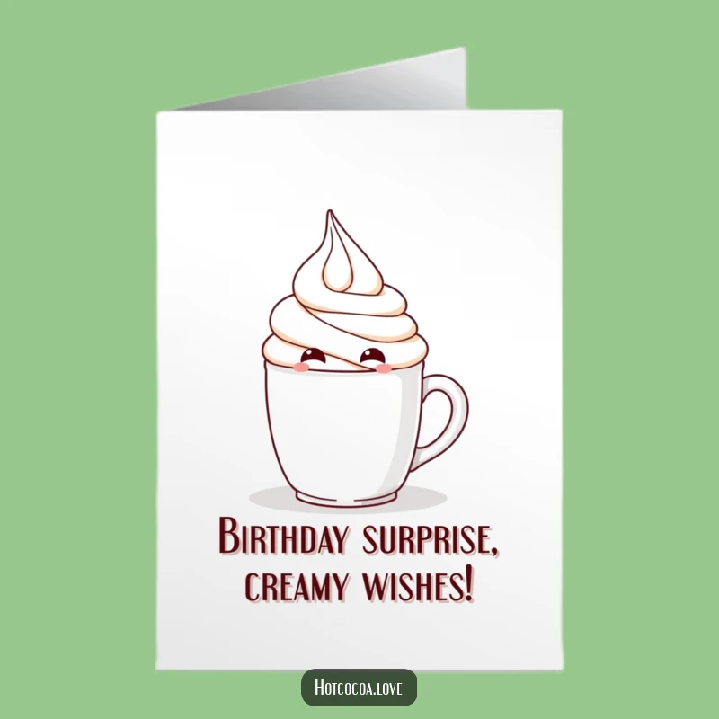 Free Printable Birthday Card: Hiding Whip Cream Funny Downloadable Gift