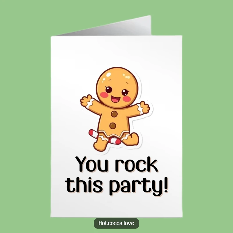 Free Printable Congrats Card: Gingerbread Candy Cane Dance - Joyful Celebration