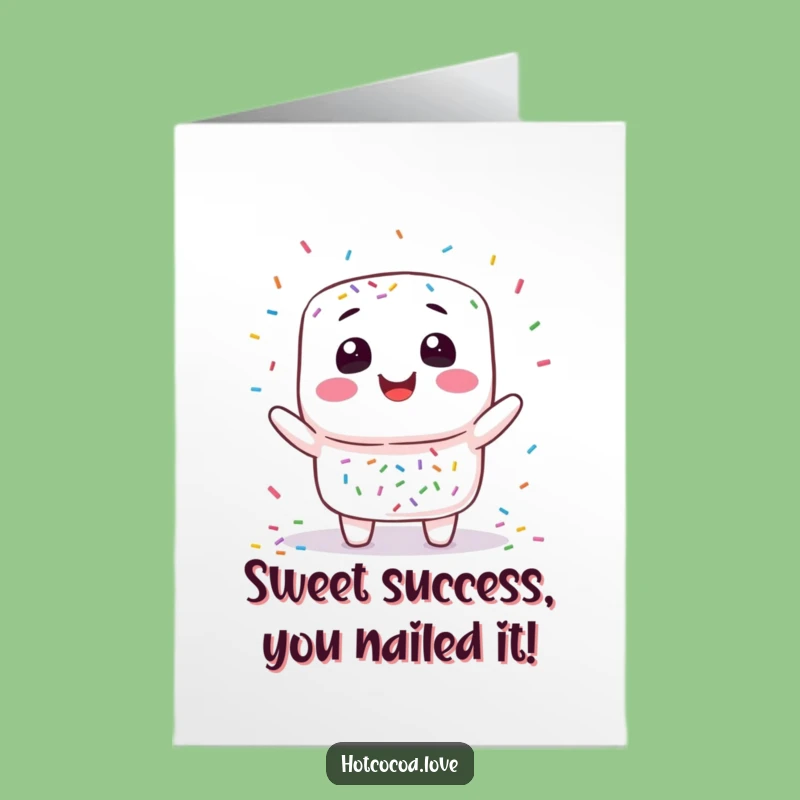 Free Printable Congrats Card: Marshmallow Juggler, Sweet Downloadable for Celebrations