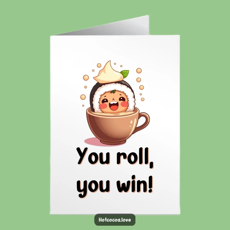 Free Printable Congrats Card: Sushi Cocoa Splash - Celebrate with Laughter