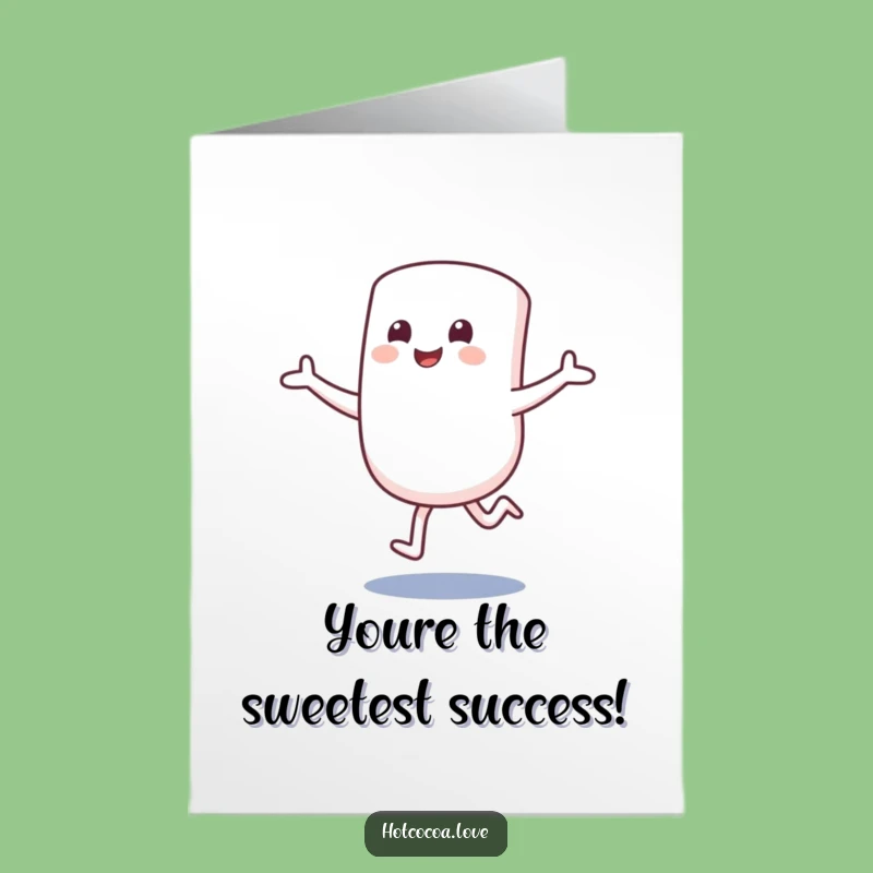 Free Printable Congratulations Card: Marshmallow Hopper Funny Downloadable Gift