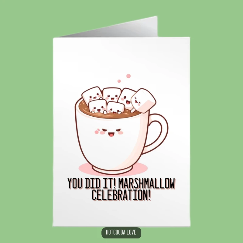 Free Printable Congrats Card: Whimsical Hot Chocolate Conga, Downloadable Celebration Gift