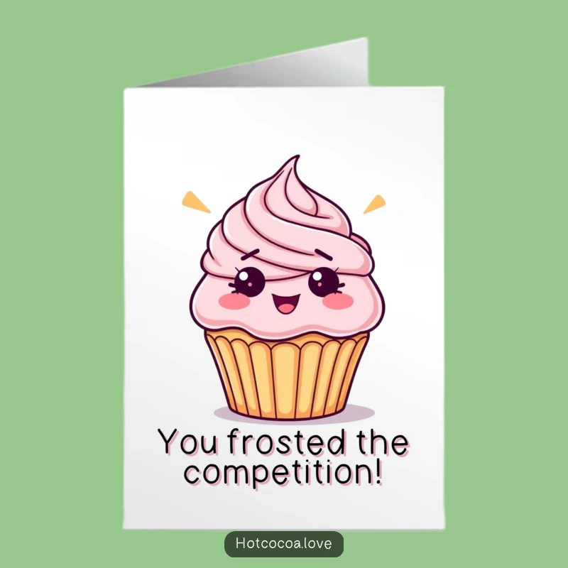 Free Printable Congrats Card: Bewildered Cupcake, Humorous Downloadable for Unexpected Triumphs