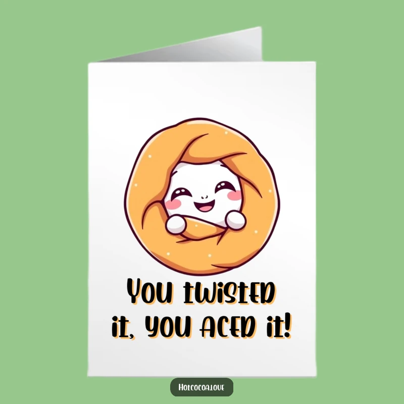Free Printable Pretzel Knot Congrats Card- Twisted Success Funny Downloadable Gift