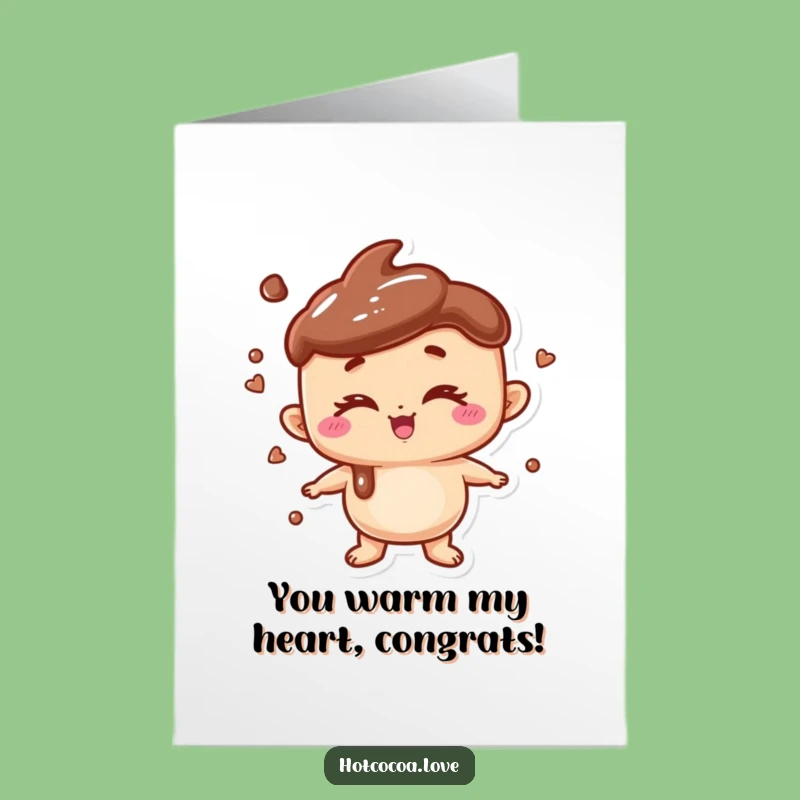 Free Printable Congrats Card: Hot Cocoa's Winking Cheer - Downloadable Celebration!