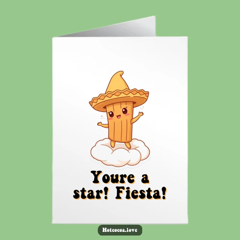 Free Printable Congrats Card: Dancing Cinnamon Stick, Downloadable Celebration Gift