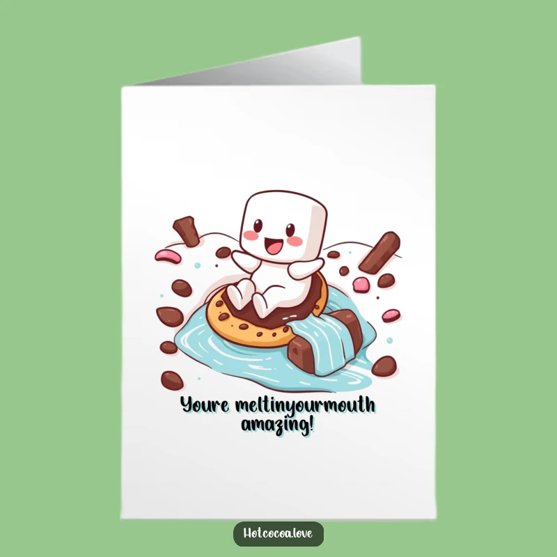 Free Printable Congrats Card: Marshmallow Slides to Victory! Downloadable.