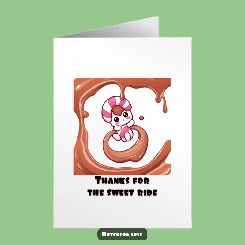 Free Printable Thank You Card: Candy Cane Sliding Funny Downloadable Gift