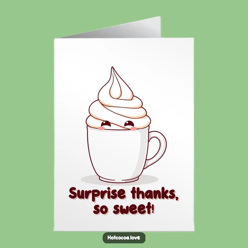 Free Printable Thank You Card: Hiding Whip Cream Funny Downloadable Gift