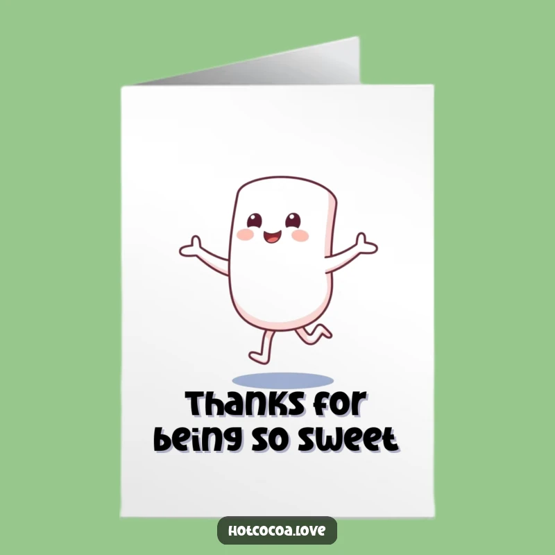 Free Printable Thank You Card: Marshmallow Hopper Funny Downloadable Gift