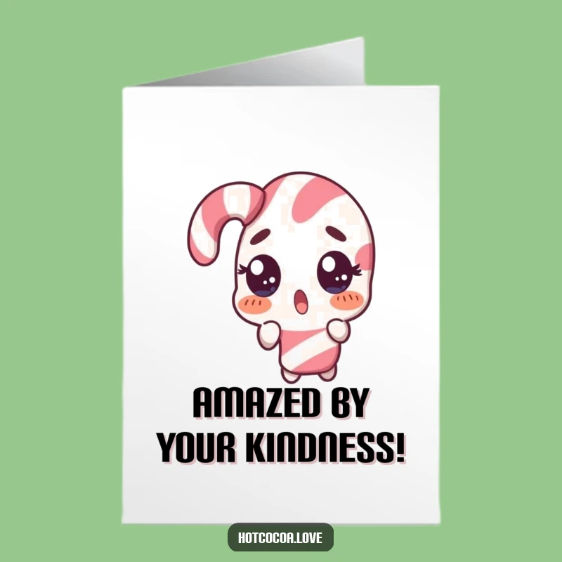 Free Printable Thank You Card: Surprised Candy Cane Double Take Funny Downloadable Gift