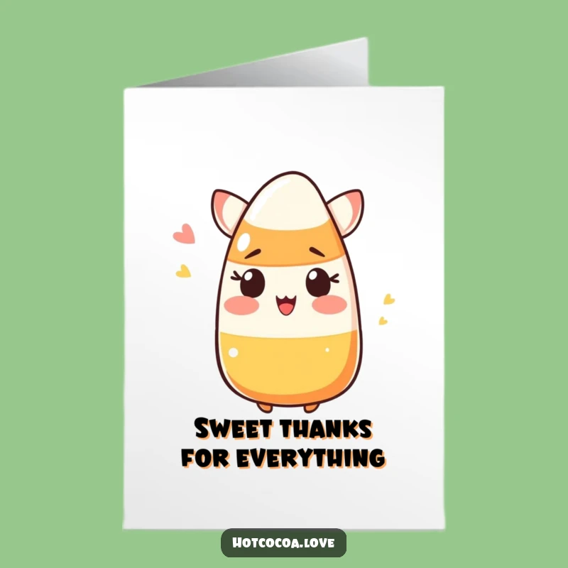 Free Printable Thank You Card: Winking Candy Corn, Funny Downloadable for Sweet Gratitude