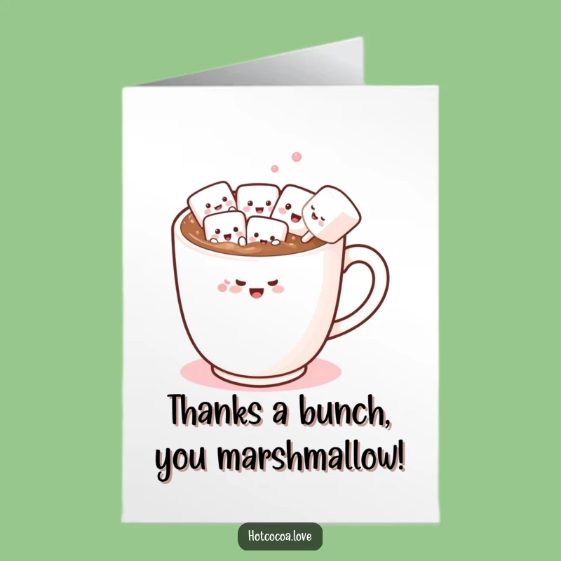 Free Printable Thank You Card: Cute Hot Chocolate Conga, Downloadable Gratitude Gift