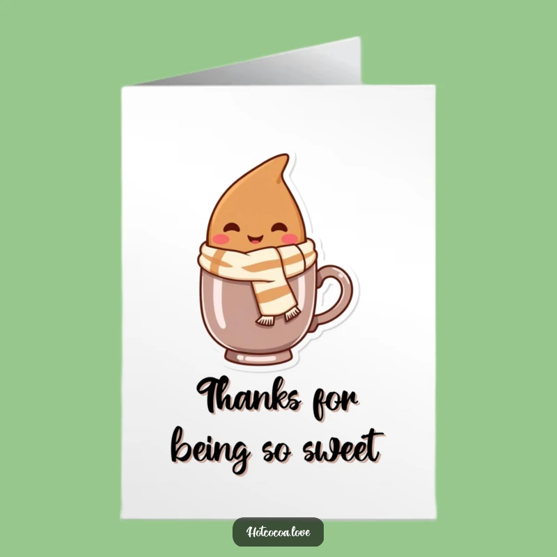Free Printable Thank You Card: Cocoa Bean Says Thanks! Cozy & Cute.