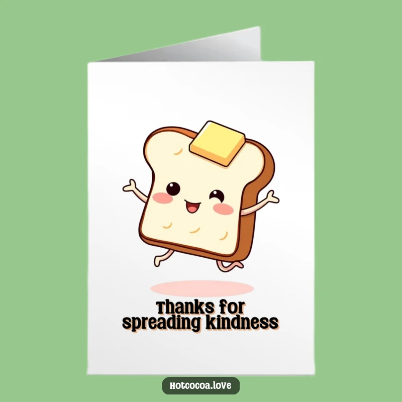 Free Printable Thank You Card: Toast and Butter Dance Funny Downloadable Gift