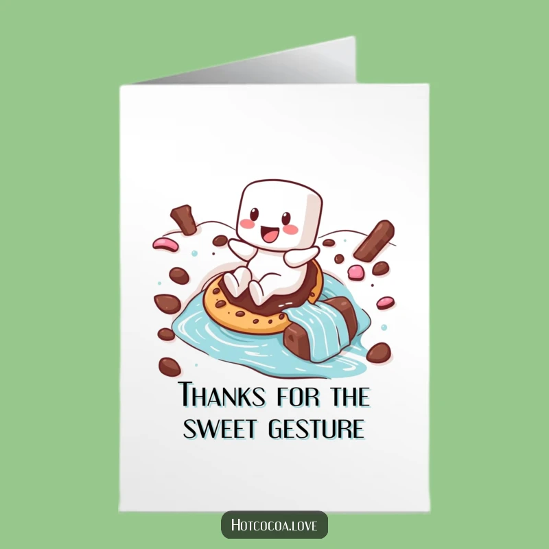 Free Printable Thank You Card: Marshmallow Thanks You Sweetly! Print at home.