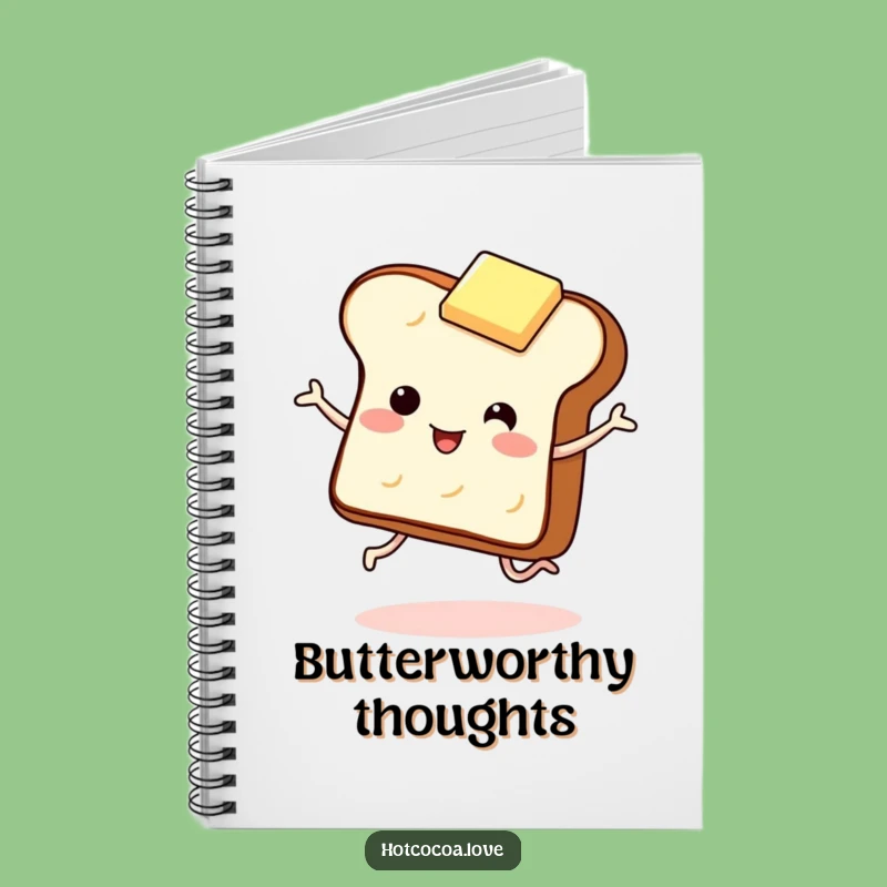 Funny Toast and Butter Notebook - Giggling Breakfast Journal