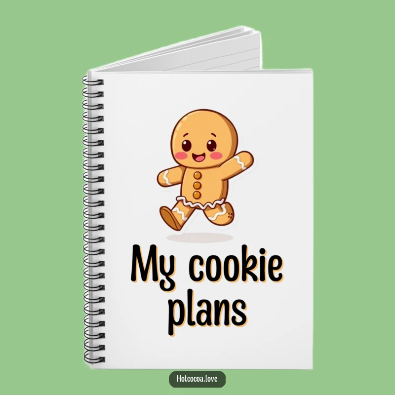 Funny Gingerbread Cookie Notebook - Jot Down Fun with a Skipping Character