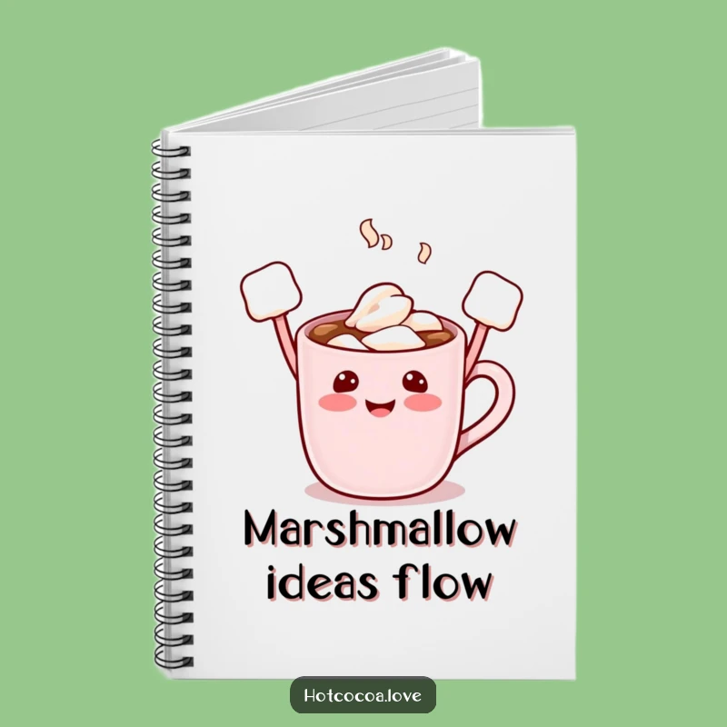 Funny Hot Cocoa Character Notebook - Jot Down Ideas with Marshmallow Arms