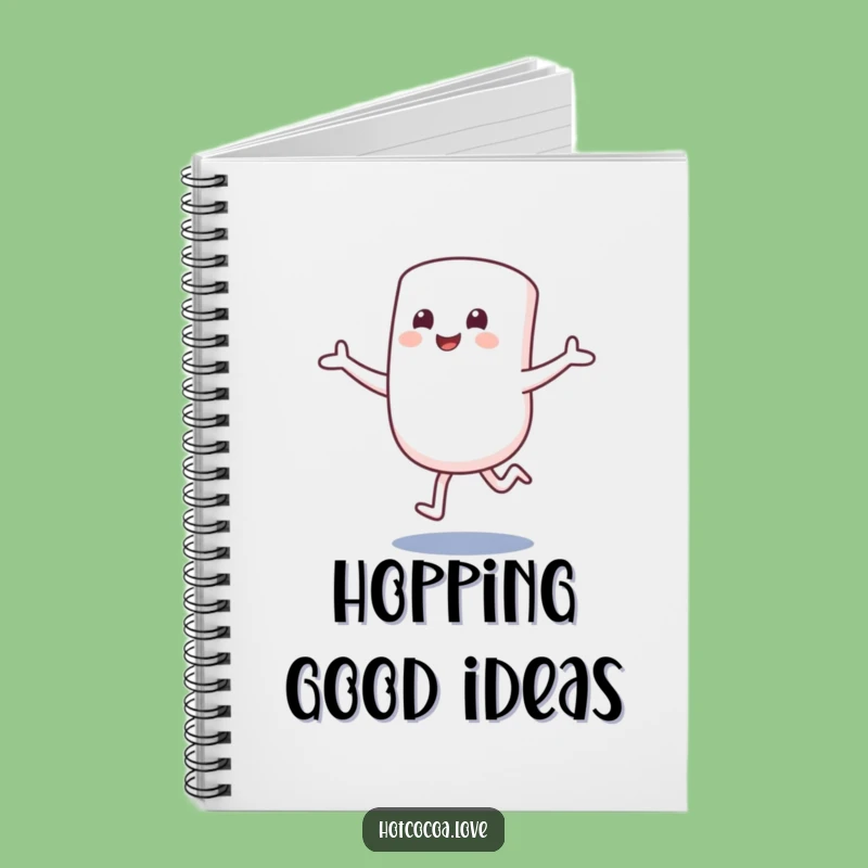 Funny Marshmallow Hop Notebook - Excited Character Sweet Journal
