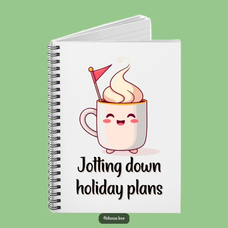 Funny Steaming Mug Festive Flag Notebook - Holiday Notes & Ideas