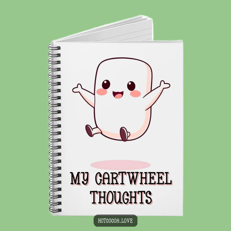 Funny Marshmallow Cartwheel Notebook - Capture Ideas with Playful Flair