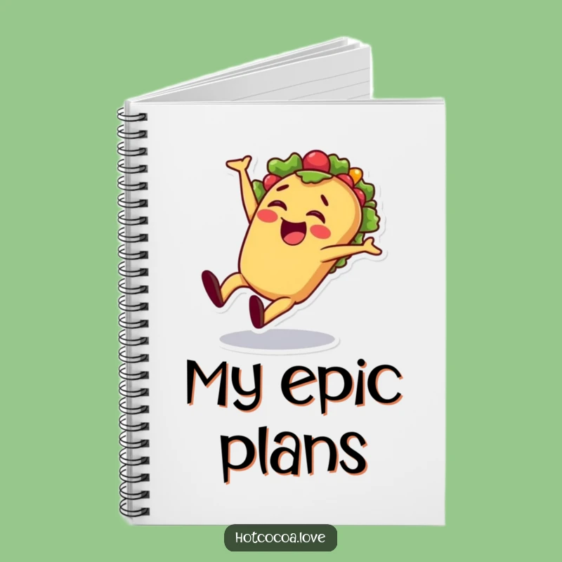 Funny Taco Cartwheel Notebook - Jot Down Ideas with Fiesta Spirit