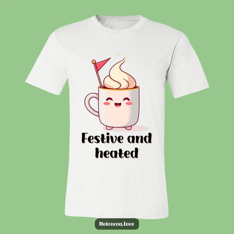 Funny Steaming Mug Festive Flag T-Shirt - Holiday Cheer Tee