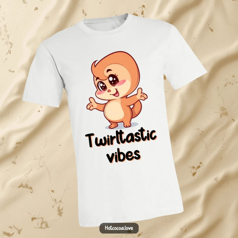 Funny anthropomorphic cinnamon swirl character in a hilarious and awkward goofy pose, quirky food apparel.