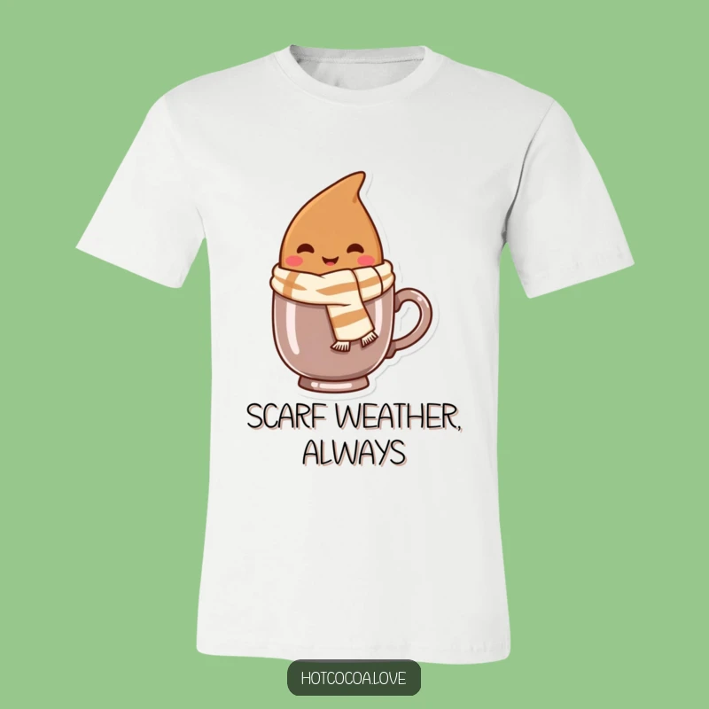 Funny Cocoa Bean Scarf T-Shirt: Cozy Apparel and Adorable Gift