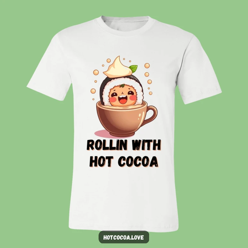 Funny Sushi Roll Cocoa Splash T-Shirt: Wear Your Joyful Splashing Humor