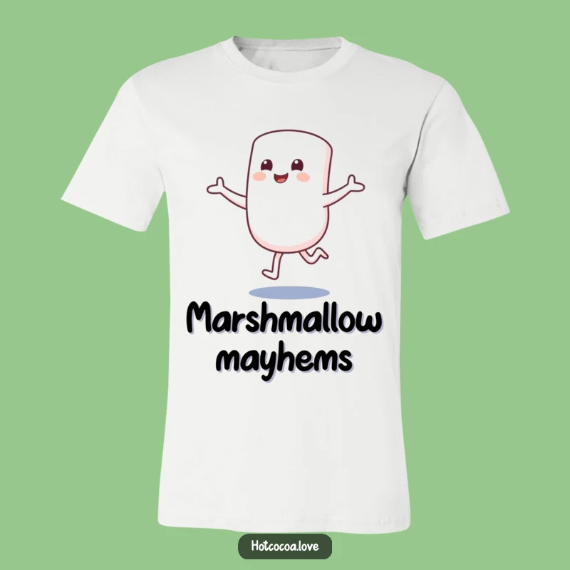 Funny Marshmallow Hop T-Shirt - Excited Character Sweet Joyful Tee