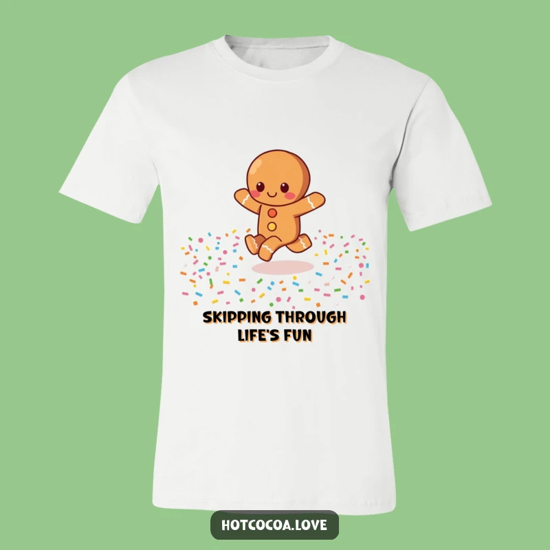 Funny Gingerbread Skip T-Shirt: Wear Your Joy with This Sweet Tee!