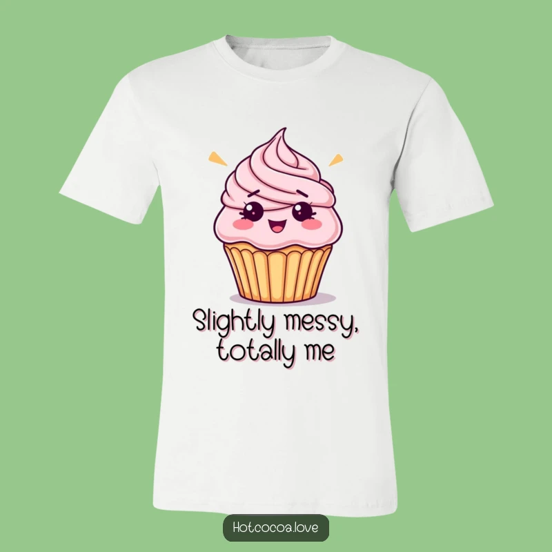 Funny Bewildered Cupcake T-Shirt - Hilarious Messy Dessert Apparel Gift