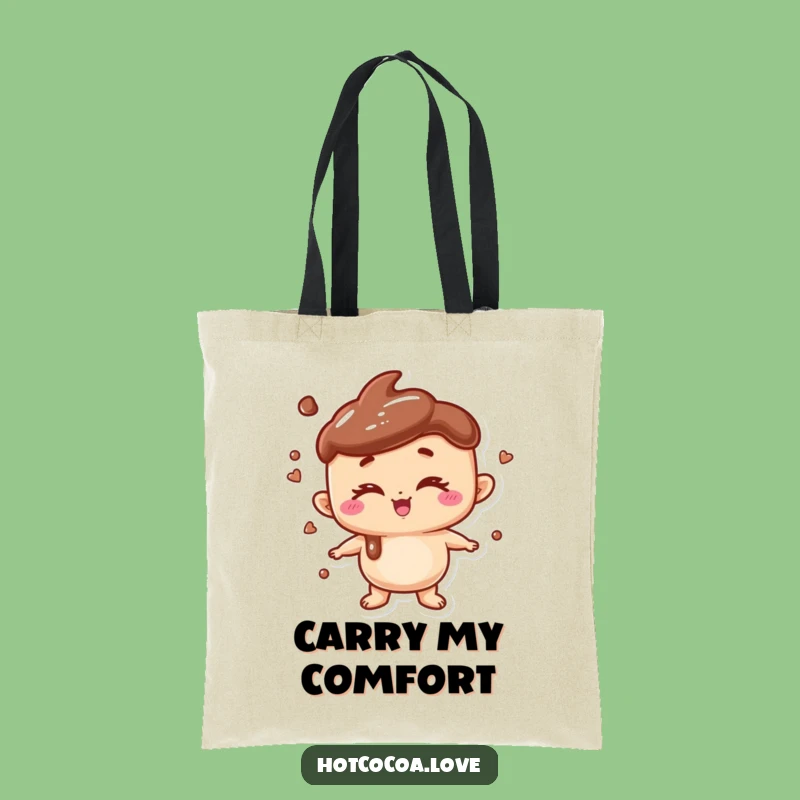 Funny Hot Chocolate Wink Tote Bag: Playful Character, Carry Your Cheer