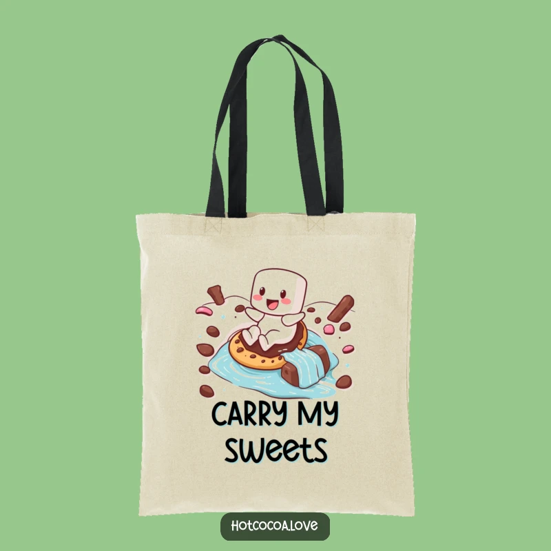 Funny Marshmallow Hot Chocolate Tote Bag: Carry Your Sweetness Gift