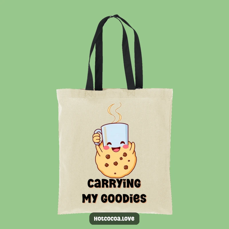 Funny Cookie Celebration Tote Bag: Smiling Character, Carry Your Cheer