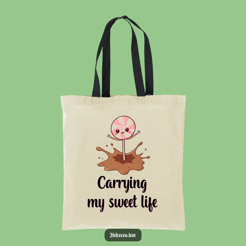 Funny Peppermint Stick Cocoa Splash Tote Bag: Carry Your Laughs Anywhere